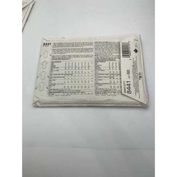 Vintage Lot Of 2 Simplicity Western Shirts Sewing Patterns 8441 And 8607 (1993) - Picture 5 of 5